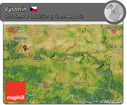 Satellite 3D Map of Výsonín