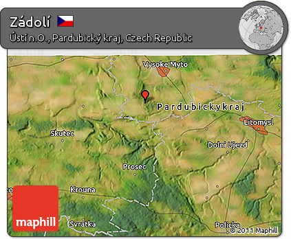 Satellite 3D Map of Zádolí