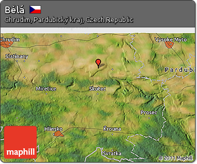 Satellite 3D Map of Bělá