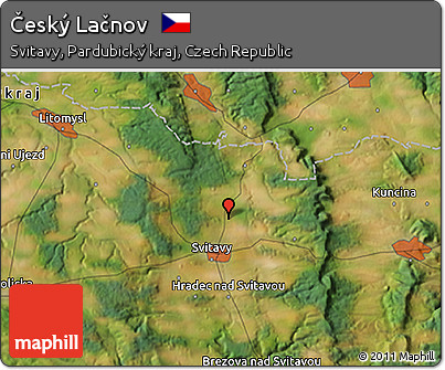 Satellite 3D Map of Český Lačnov