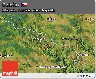 Satellite 3D Map of Dalečín