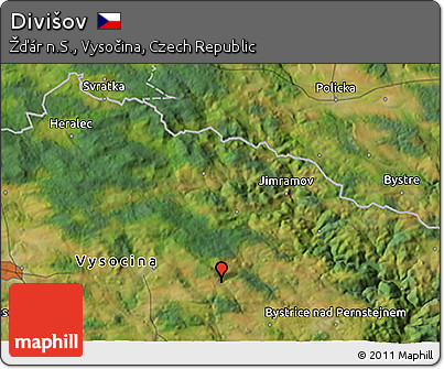 Satellite 3D Map of Divišov