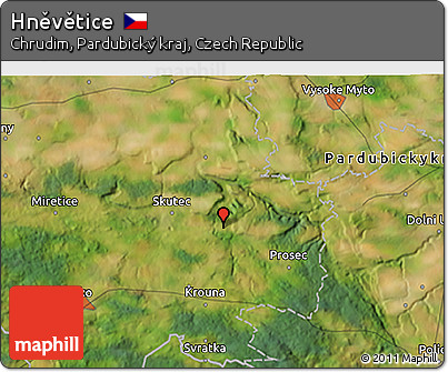 Satellite 3D Map of Hněvětice