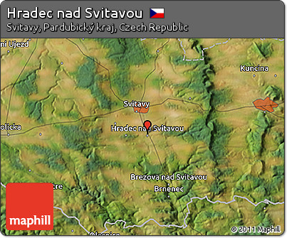 Satellite 3D Map of Hradec Nad Svitavou