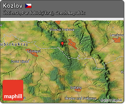 Satellite 3D Map of Kozlov