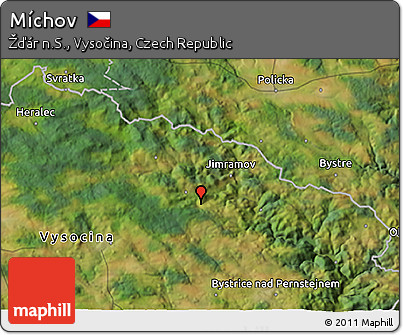Satellite 3D Map of Míchov
