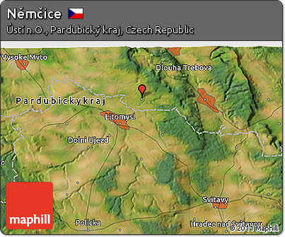 Satellite 3D Map of Němčice