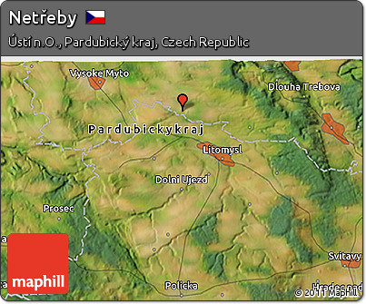 Satellite 3D Map of Netřeby