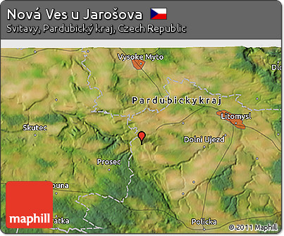 Satellite 3D Map of Nová Ves U Jarošova