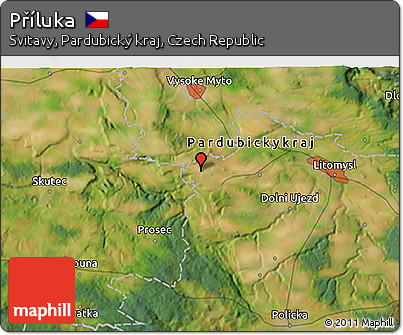 Satellite 3D Map of Příluka