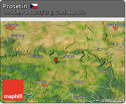 Satellite 3D Map of Prosetín