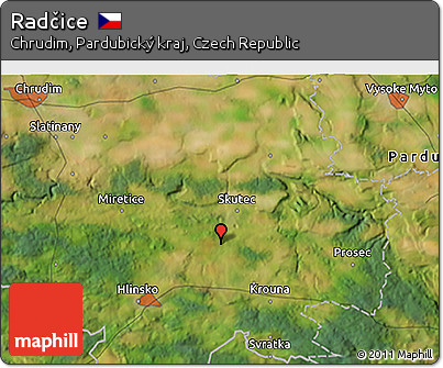 Satellite 3D Map of Radčice
