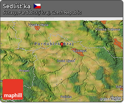 Satellite 3D Map of Sedlíšt'ka