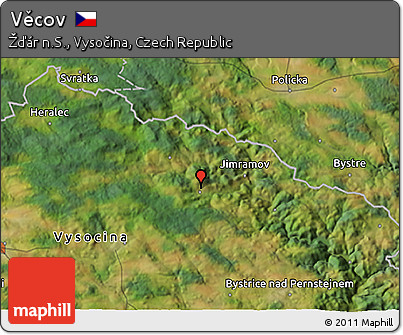 Satellite 3D Map of Věcov