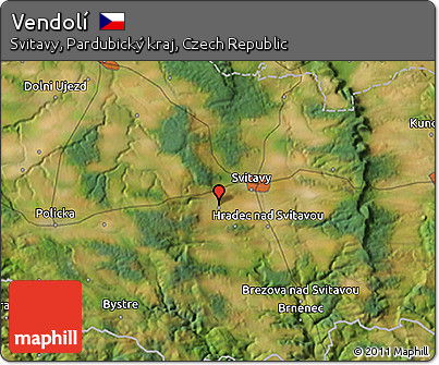 Satellite 3D Map of Vendolí