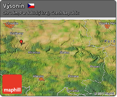 Satellite 3D Map of Výsonín