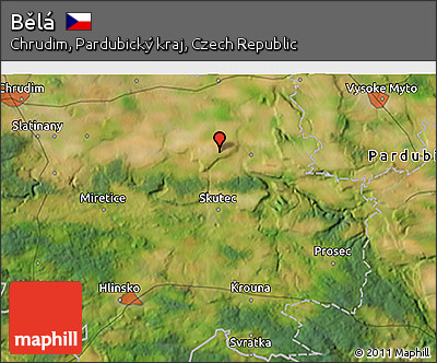 Satellite 3D Map of Bělá