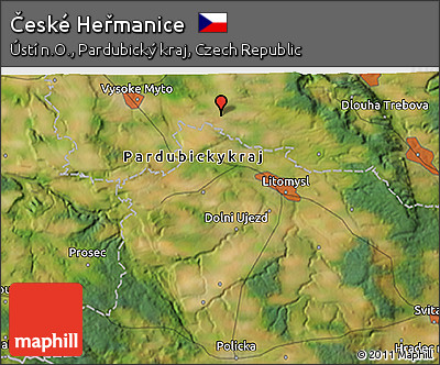 Satellite 3D Map of České Heřmanice