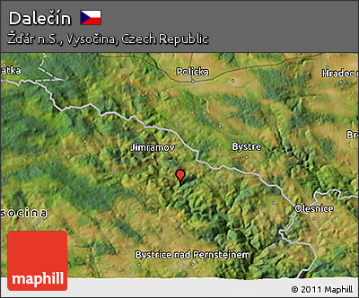 Satellite 3D Map of Dalečín