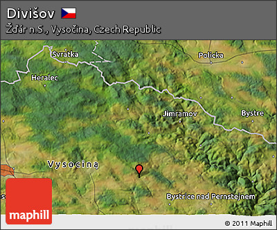 Satellite 3D Map of Divišov
