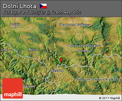 Satellite 3D Map of Dolní Lhota