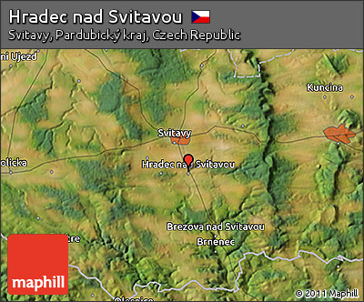 Satellite 3D Map of Hradec Nad Svitavou