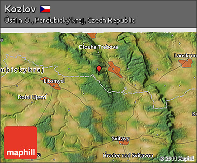 Satellite 3D Map of Kozlov