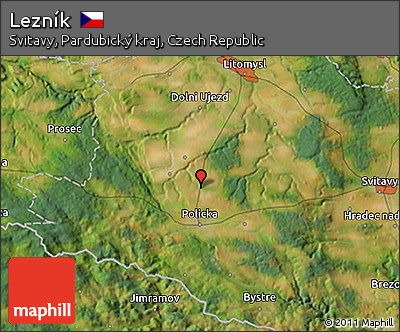 Satellite 3D Map of Lezník