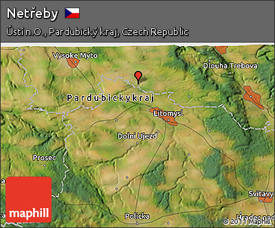 Satellite 3D Map of Netřeby