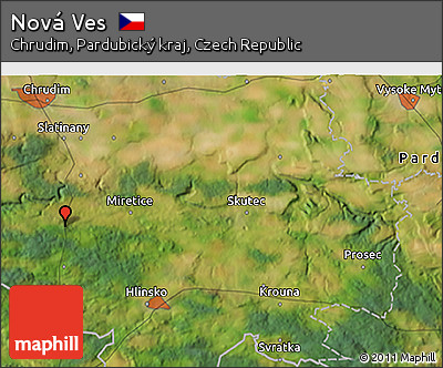 Satellite 3D Map of Nová Ves