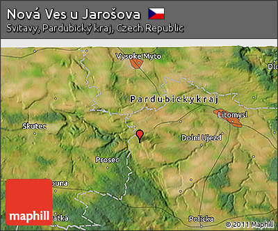 Satellite 3D Map of Nová Ves U Jarošova