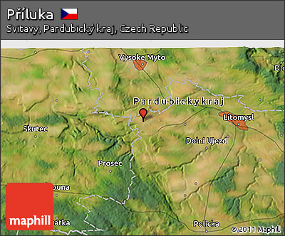 Satellite 3D Map of Příluka