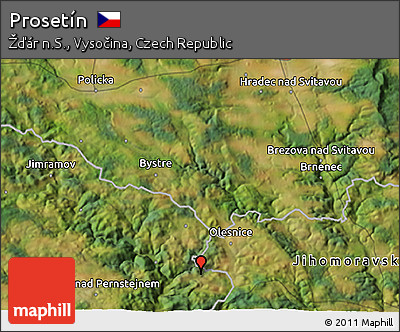 Satellite 3D Map of Prosetín