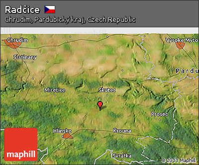 Satellite 3D Map of Radčice