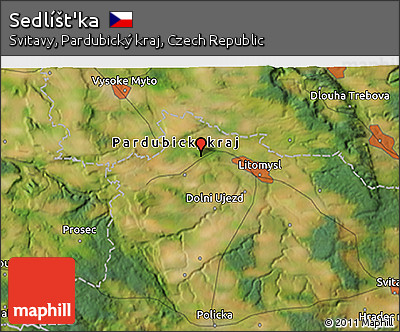 Satellite 3D Map of Sedlíšt'ka