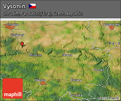 Satellite 3D Map of Výsonín