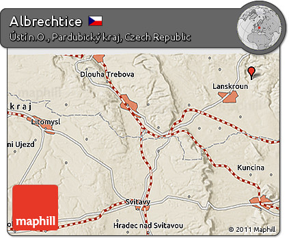 Shaded Relief 3D Map of Albrechtice