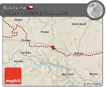Shaded Relief 3D Map of Bukovina