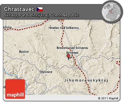 Shaded Relief 3D Map of Chrastavec