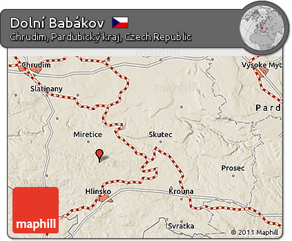 Shaded Relief 3D Map of Dolní Babákov