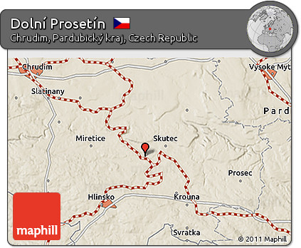 Shaded Relief 3D Map of Dolní Prosetín