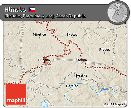Shaded Relief 3D Map of Hlinsko