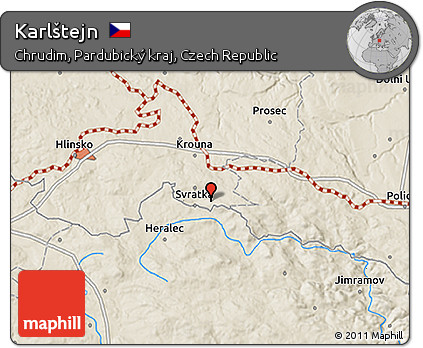 Shaded Relief 3D Map of Karlštejn