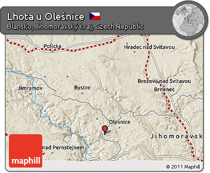 Shaded Relief 3D Map of Lhota U Olešnice