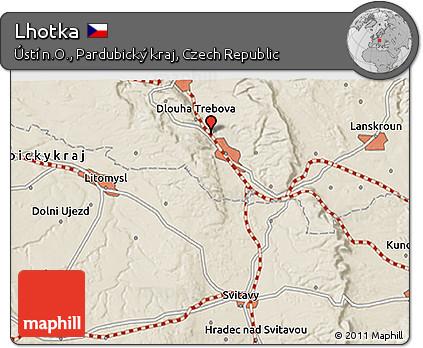 Shaded Relief 3D Map of Lhotka