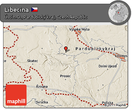 Shaded Relief 3D Map of Libecina