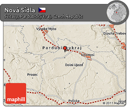Shaded Relief 3D Map of Nová Sídla