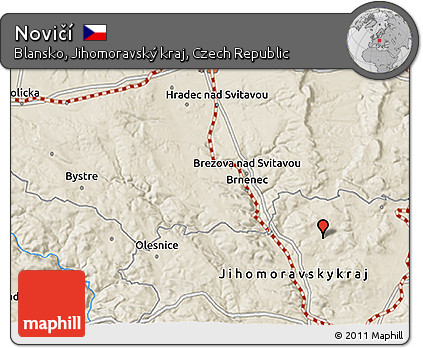 Shaded Relief 3D Map of Novičí