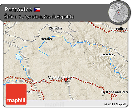 Shaded Relief 3D Map of Petrovice