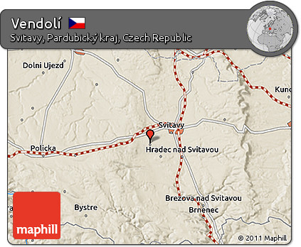 Shaded Relief 3D Map of Vendolí